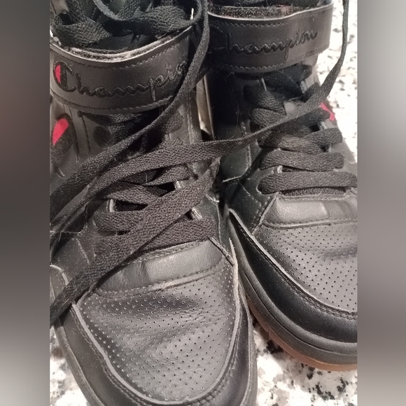 Men's Champion Arena Power HI Black Lifestyle Sneakers Size 8.5 **EUC** - Picture 2 of 9